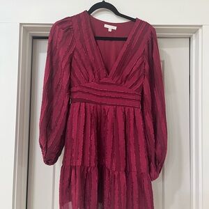 Flying Tomato Burgundy Long Sleeve Dress